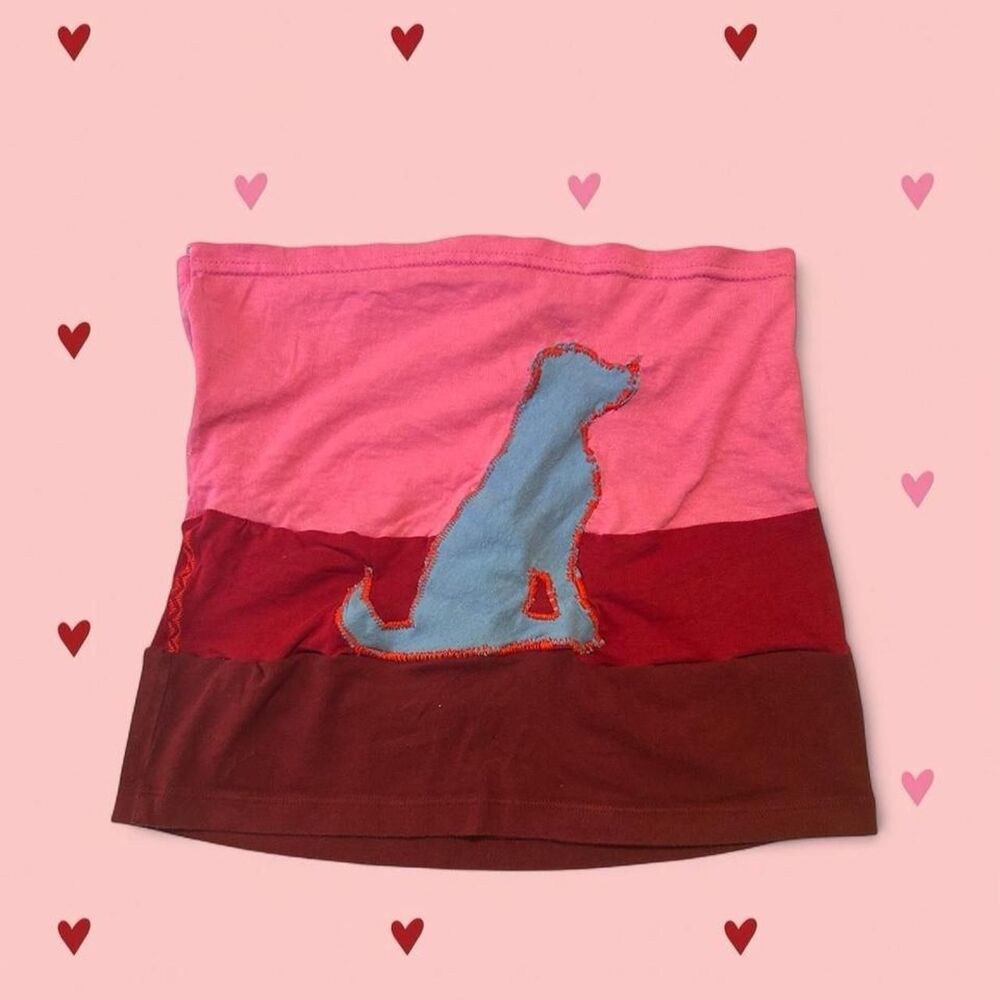 Patchwork dog shirt tube top
